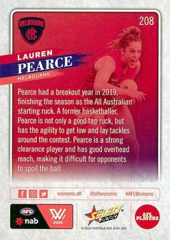 2020 Select Footy Stars #208 Lauren Pearce Back